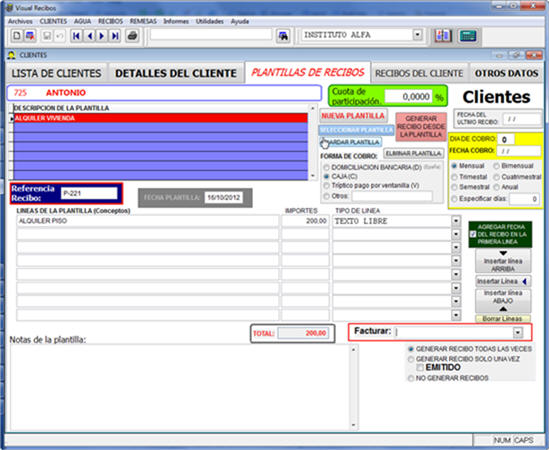 plantilla de recibo